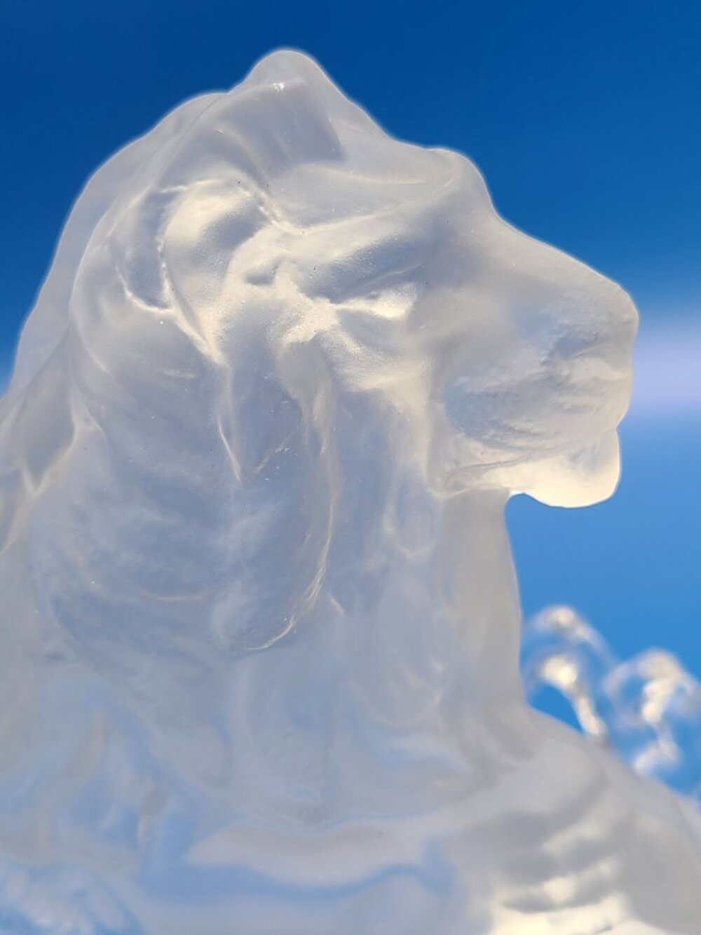 40% SALE Imperial Glass Vintage MCM Atterbury Frosted Clear Lion Box Dish - Picture 11 of 13